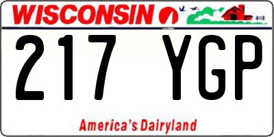 WI license plate 217YGP
