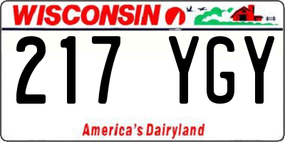 WI license plate 217YGY