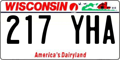 WI license plate 217YHA