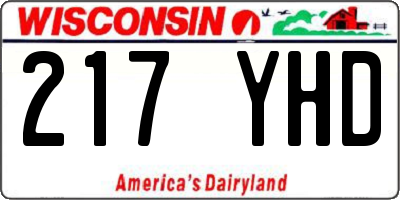 WI license plate 217YHD