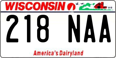 WI license plate 218NAA