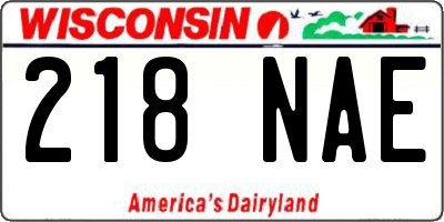 WI license plate 218NAE