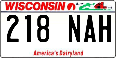 WI license plate 218NAH