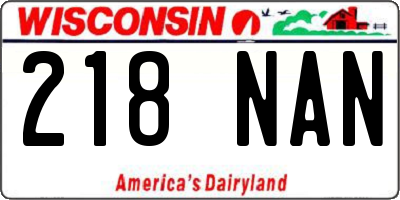 WI license plate 218NAN