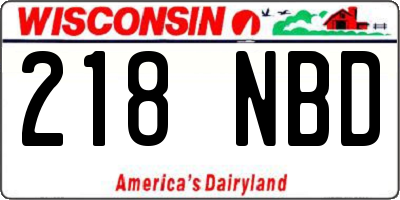 WI license plate 218NBD