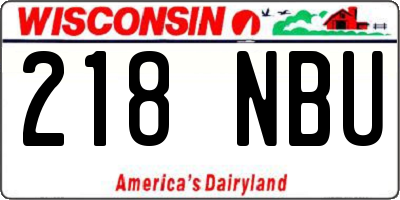 WI license plate 218NBU