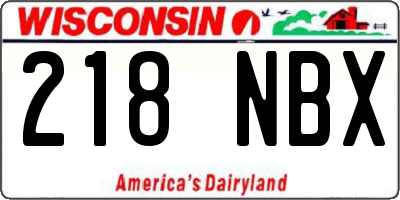 WI license plate 218NBX