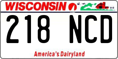 WI license plate 218NCD