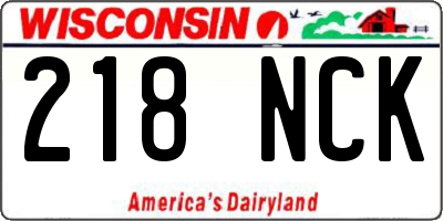 WI license plate 218NCK