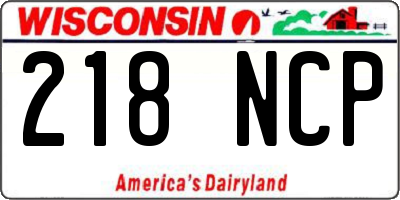 WI license plate 218NCP