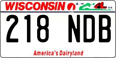 WI license plate 218NDB