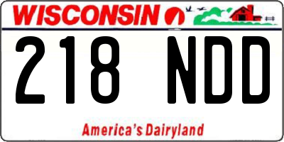 WI license plate 218NDD
