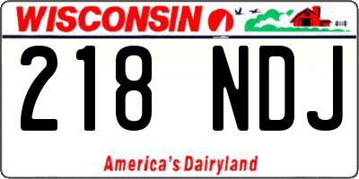 WI license plate 218NDJ