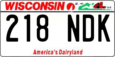WI license plate 218NDK