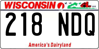 WI license plate 218NDQ