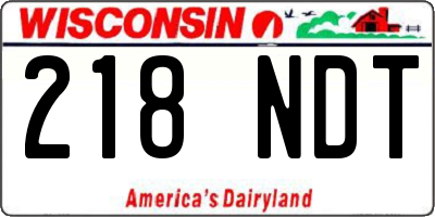 WI license plate 218NDT