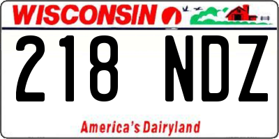 WI license plate 218NDZ