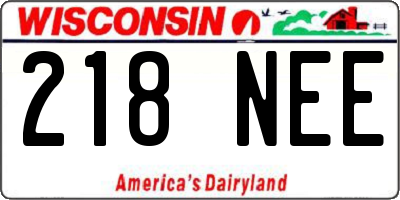 WI license plate 218NEE