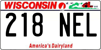 WI license plate 218NEL