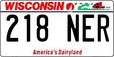 WI license plate 218NER