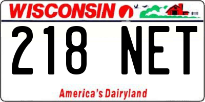 WI license plate 218NET