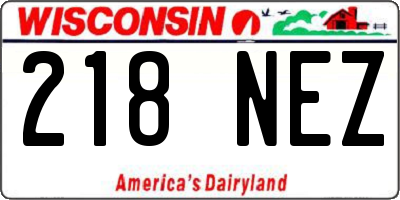 WI license plate 218NEZ