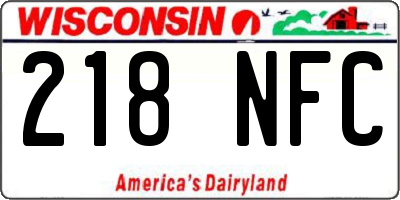 WI license plate 218NFC