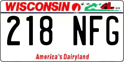 WI license plate 218NFG