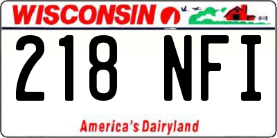 WI license plate 218NFI