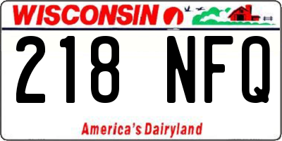 WI license plate 218NFQ