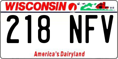 WI license plate 218NFV