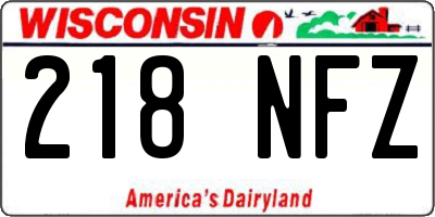 WI license plate 218NFZ