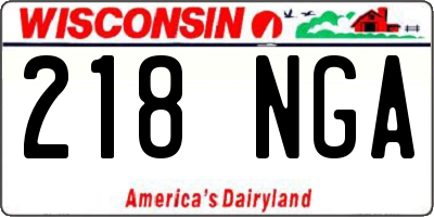 WI license plate 218NGA