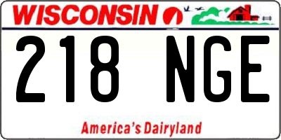 WI license plate 218NGE