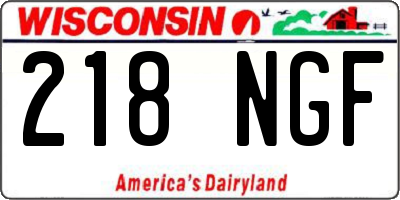 WI license plate 218NGF