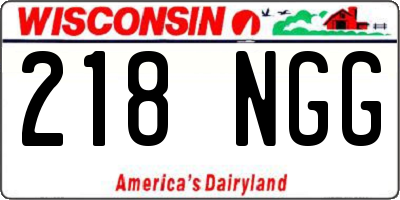 WI license plate 218NGG