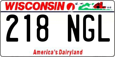 WI license plate 218NGL