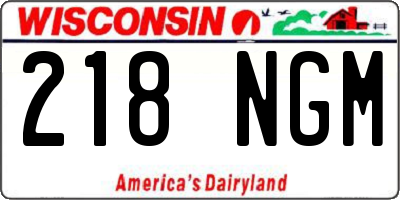 WI license plate 218NGM