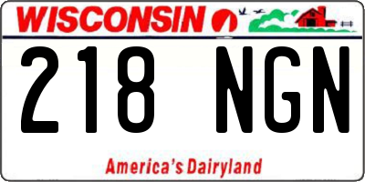 WI license plate 218NGN