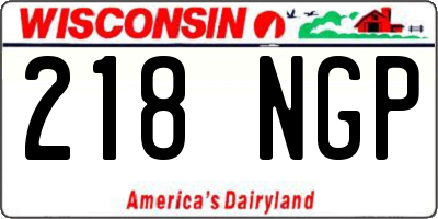 WI license plate 218NGP