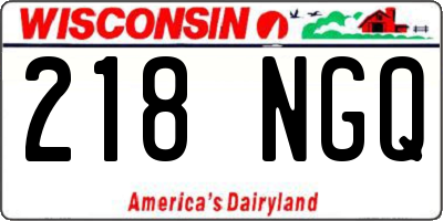 WI license plate 218NGQ