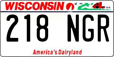 WI license plate 218NGR