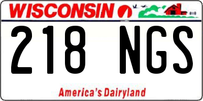 WI license plate 218NGS