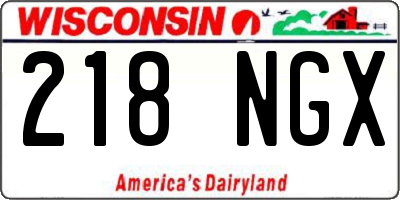 WI license plate 218NGX