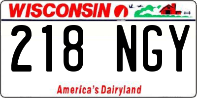 WI license plate 218NGY