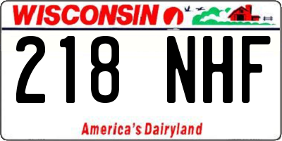 WI license plate 218NHF