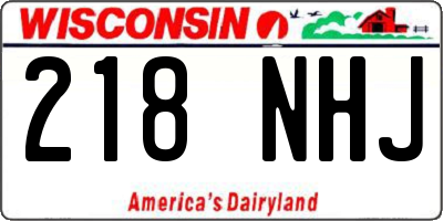 WI license plate 218NHJ