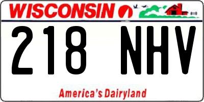WI license plate 218NHV