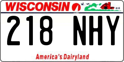 WI license plate 218NHY
