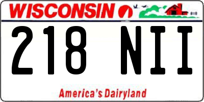 WI license plate 218NII